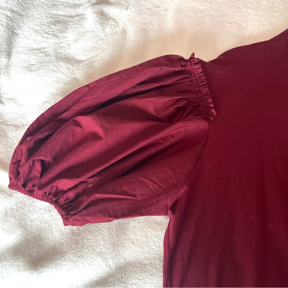 ZARA BALLOON SLEEVES MAROON TOP SIZE SMALL ( PRE LOVED) - Picture 8 of 11